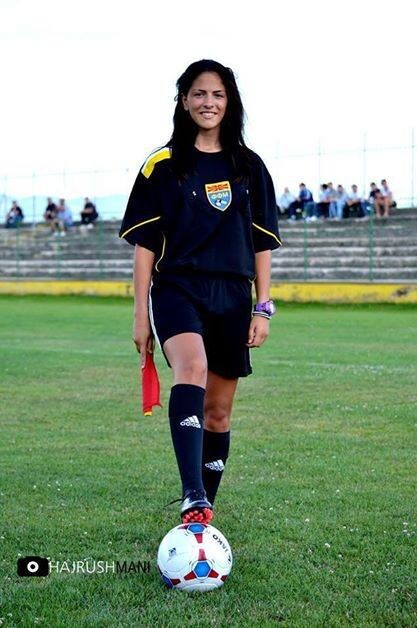 Besa Lleshi on the football pitch