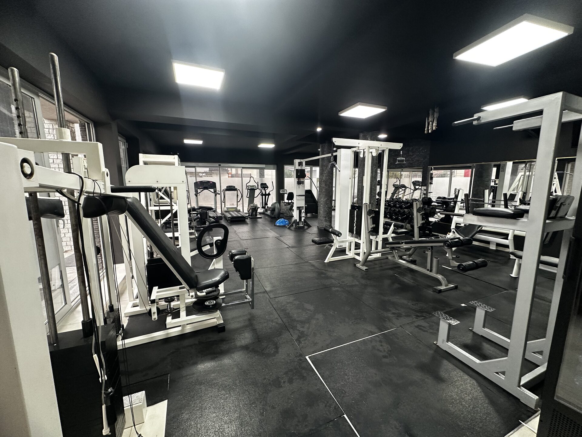 Machines area with dark industrial walls